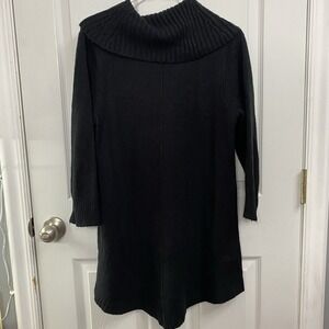 Napa Valley pullover Cowl Neck SWEATER SZ M Black Long 3/4 Sleeve